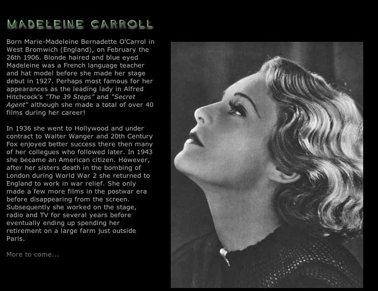 Portrait de Madeleine Caroll